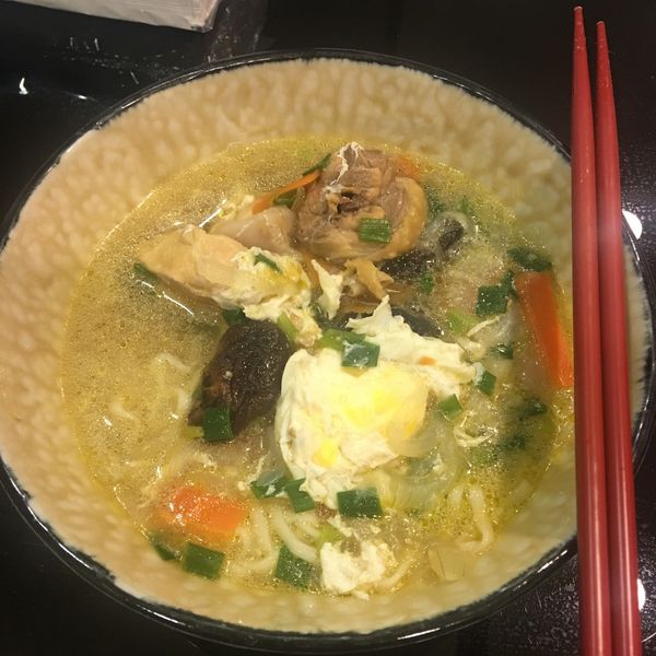 月見洋蔥雞湯：Jing Wen 一起做