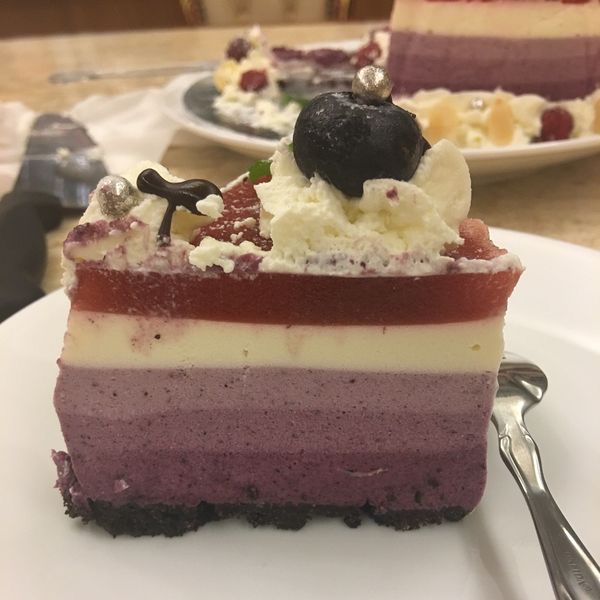 漸層～藍莓乳酪蛋糕（免烤） : 夢田一起做