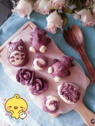 玫瑰花捲饅頭（南瓜&紫薯）：甜甜 一起做