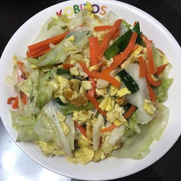 油蔥酥高麗菜炒蛋 : Chun Chun Yang一起做