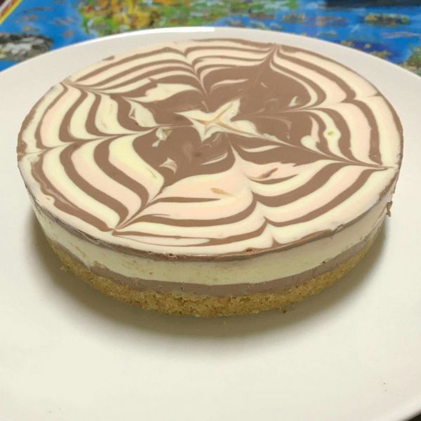 三色拉花生乳酪蛋糕(6吋、免烤箱):Mr. Pong 一起做