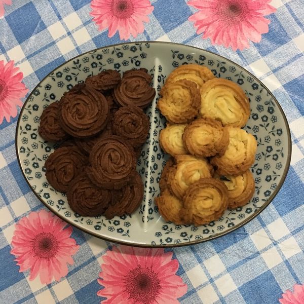 原味、可可擠花餅乾 : 巧巧兒一起做