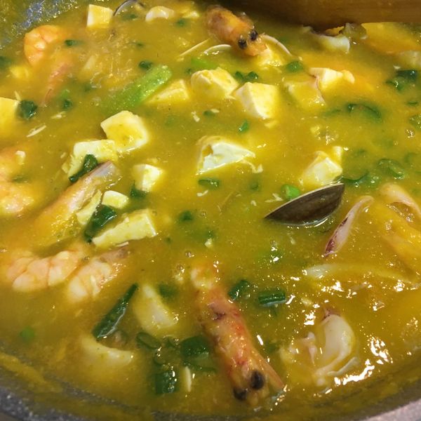 [海鮮南瓜豆腐煲]簡易家常菜 : 戀抹茶一起做