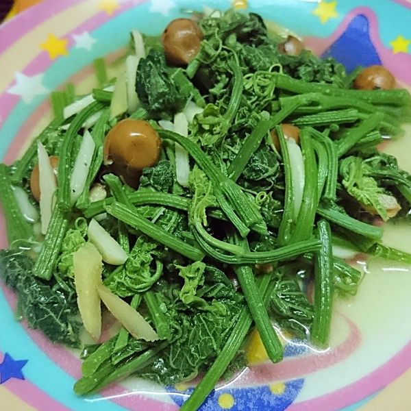 山產店才有的--破布子炒龍鬚菜 : Chen一起做