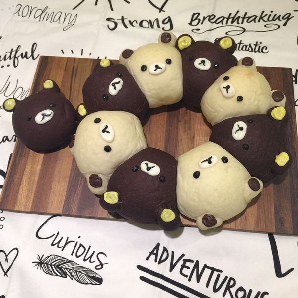 拉拉熊造型手撕麵包 : 吳小欣一起做