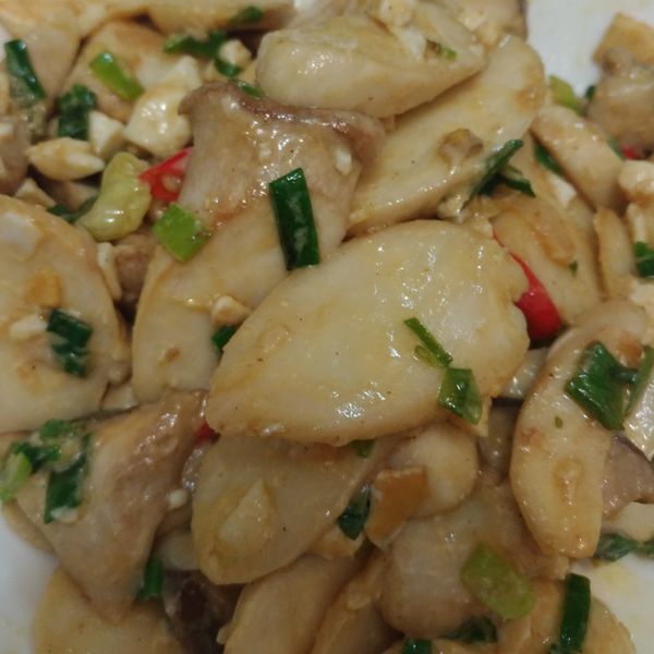 金沙杏鮑菇 : 芯一起做