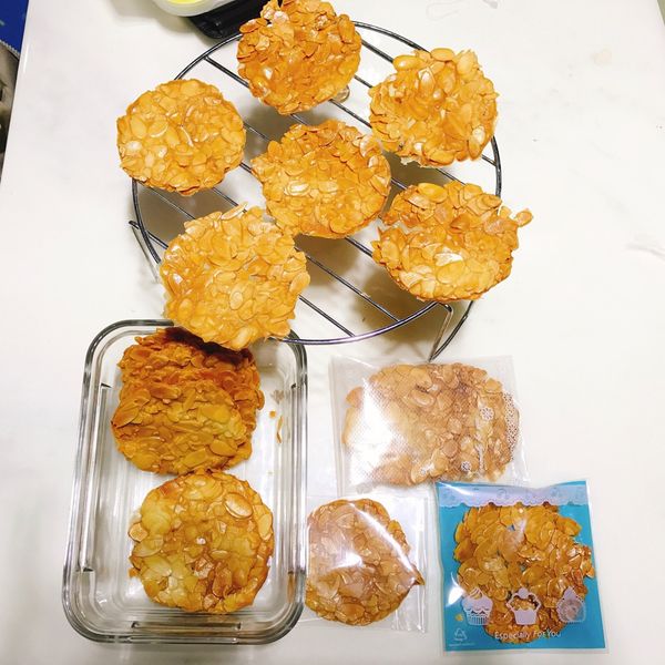 香、酥、脆的杏仁瓦片 : Doraemonilu一起做