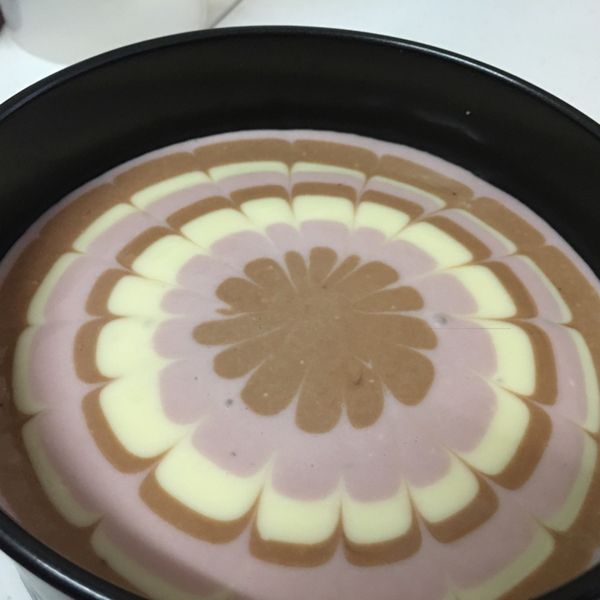 三色拉花生乳酪蛋糕(6吋、免烤箱):樂樂 一起做