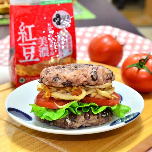 泡菜鮮蔬紅豆米漢堡 : bell一起做