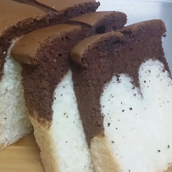 蛋糕吐司(巧克力蛋糕&白吐司)-優雅冬季 : 莘蒂小廚房一起做