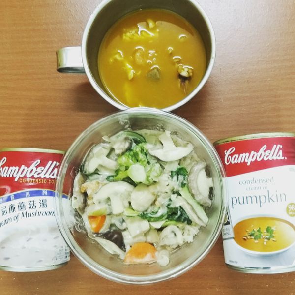 野菇雞肉燴飯佐南瓜海鮮濃湯：郭家琪 一起做