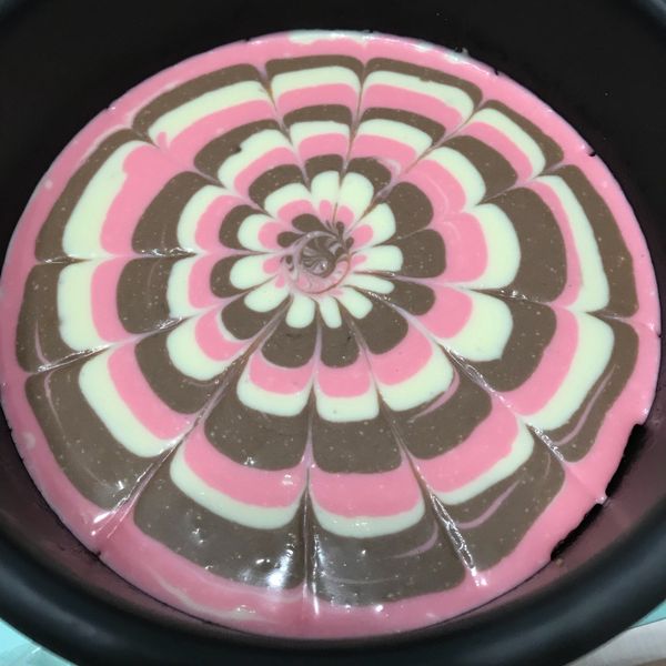 三色拉花生乳酪蛋糕(6吋、免烤箱):萁萁 一起做