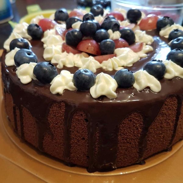 燙麵Q潤巧克力戚風：Chiao  一起做