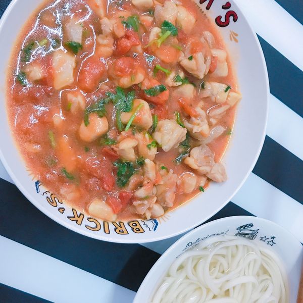 『塔香番茄炒嫩雞』超嫩的雞腿肉便當菜喔～ : 松本小姐一起做