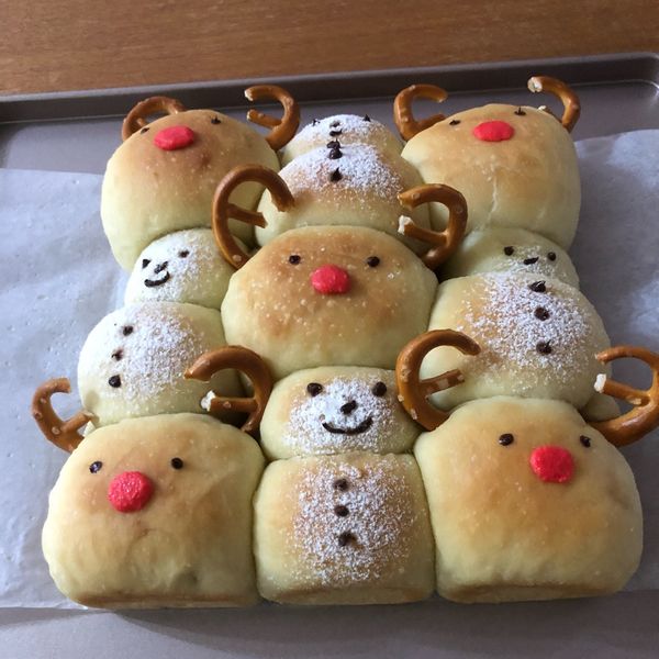【手撕麵包】聖誕節麋鹿雪人麵包：Khris Wong 一起做