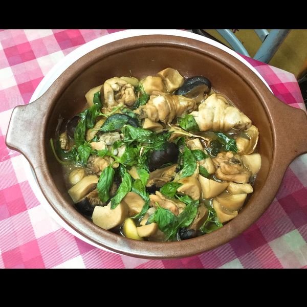 三杯杏鮑雞 : 巧克麻一起做