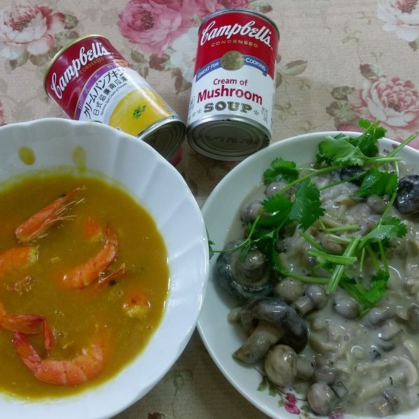 野菇雞肉燴飯佐南瓜海鮮濃湯：Chang Yiyin 一起做