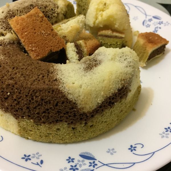 迷彩戚風蛋糕：Na Tsuki 一起做