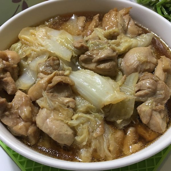 蠔油白菜蒸雞：Carol Wang 一起做