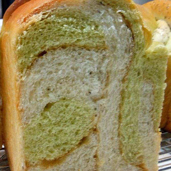 [P-105T麵包機] 抹茶黑糖雙色吐司 : 淑華一起做