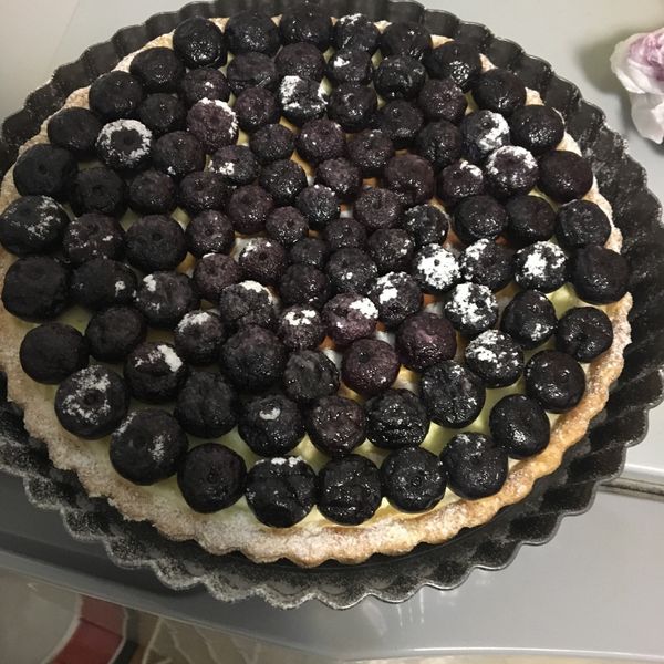 💜💜超簡單～馬斯卡彭藍莓派💜💜：料理潔 一起做