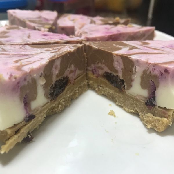 三色拉花生乳酪蛋糕(6吋、免烤箱):Shih-Ching Lo 一起做