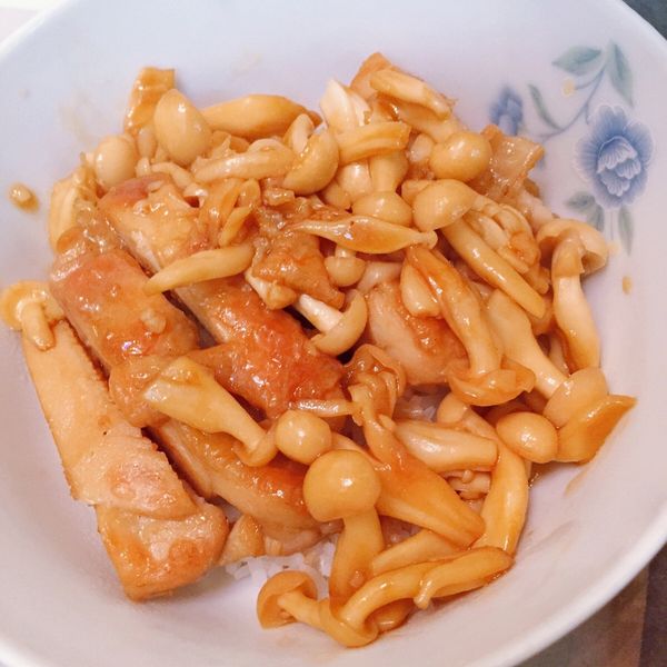 照燒鮮菇雞腿排蓋飯【好菇道好食光】 : ken一起做