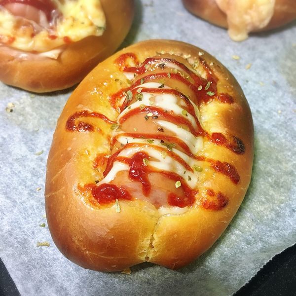 小熱狗起司麵包（低溫發酵法）：메이 一起做
