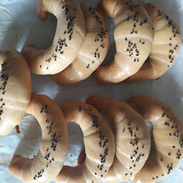 地瓜牛角麵包 : 冰冰一起做