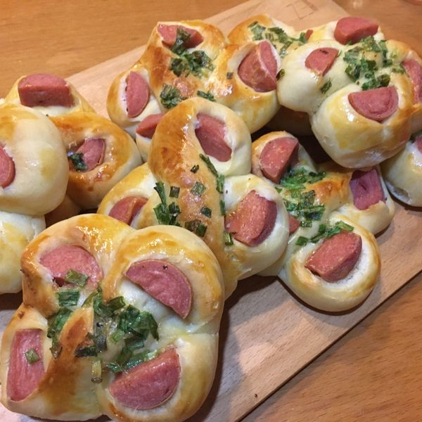 蔥花熱狗麵包 : Janice一起做