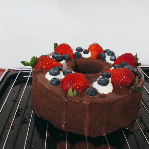 燙麵Q潤巧克力戚風 : 阿芳芳一起做