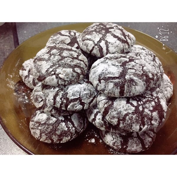 《應景聖誕》雪花裂紋可可餅乾～植物油版本 : 佳穎一起做