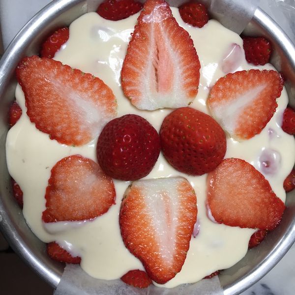 【免烤箱】特濃草莓生乳酪蛋糕 : 多乖媽(•ૢ⚈͒⌄⚈͒•ૢ)一起做