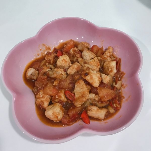 10分鐘！低卡食譜-蕃茄雞丁 : 皮皮兒💖一起做