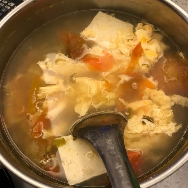 番茄豆腐蛋花湯💕：Hao wife ㄟ苦情廚房 一起做
