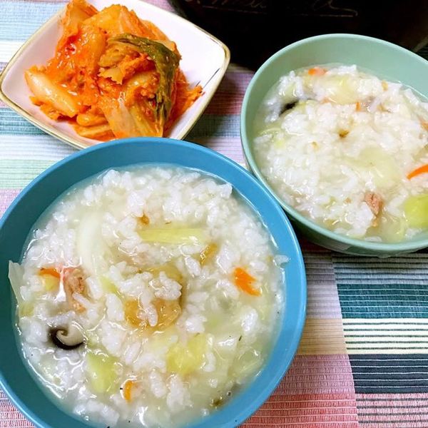 香菇高麗菜鹹粥 : Joan Wu一起做