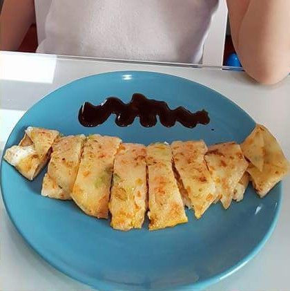 ♥我的手作料理♥ 肉鬆蛋餅。南部粉漿口味：張伶如 一起做