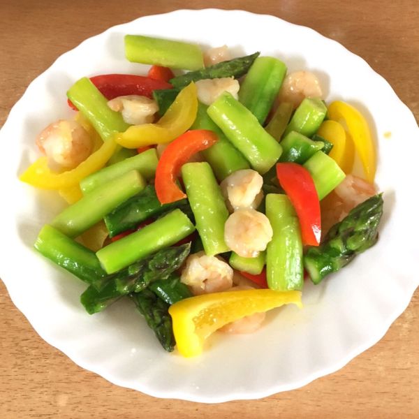 蘆筍炒蝦仁 : duck一起做