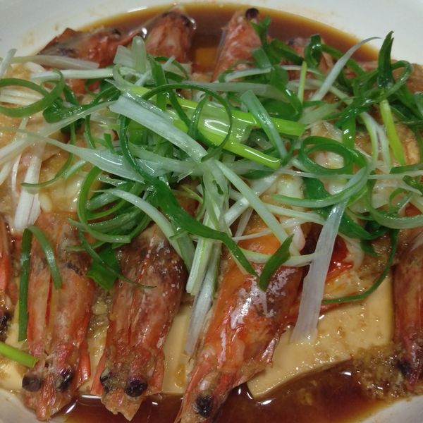 (年菜料理)蒜泥豆腐蒸大蝦：許羽馨 一起做