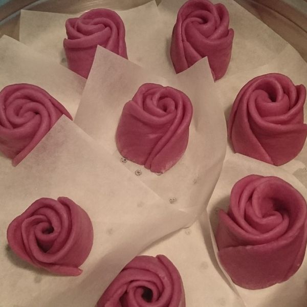 玫瑰花捲饅頭（南瓜&紫薯）：謝秀玲 一起做