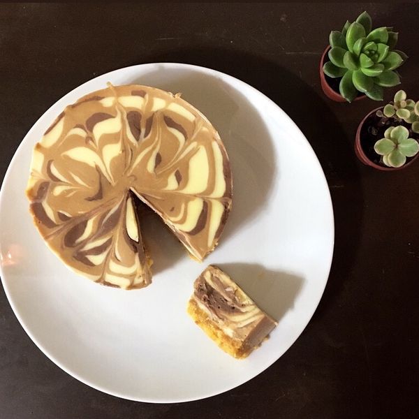 三色拉花生乳酪蛋糕(6吋、免烤箱):Wei Ru Chen 一起做