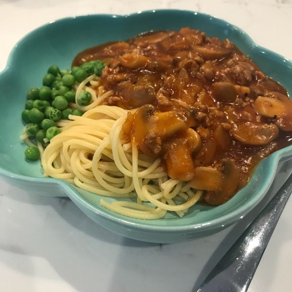 早餐店蘑菇鐵板麵 : Momo一起做