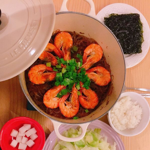 零技巧「鮮蝦粉絲煲」蝦味十足!! : Vickycandy一起做