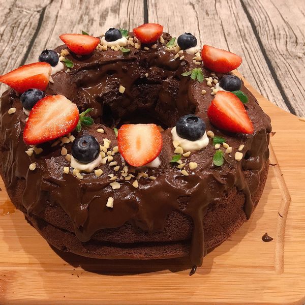 燙麵Q潤巧克力戚風 : Iris一起做