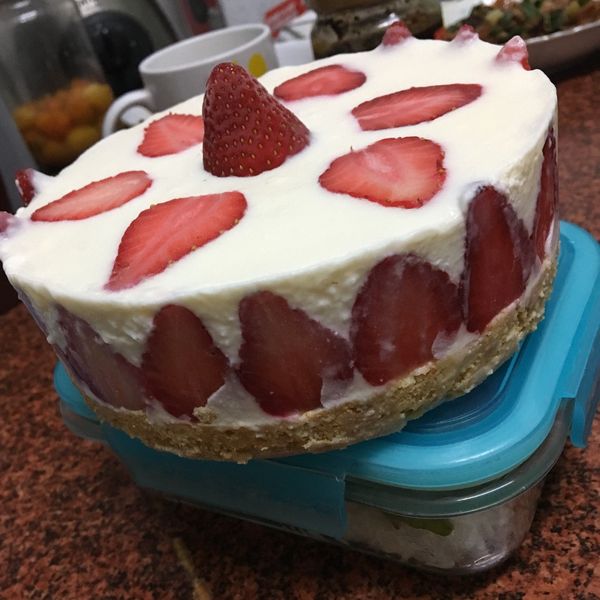 💋粉紅少女心草莓🍓檸檬生乳酪蛋糕 : 魏金配一起做