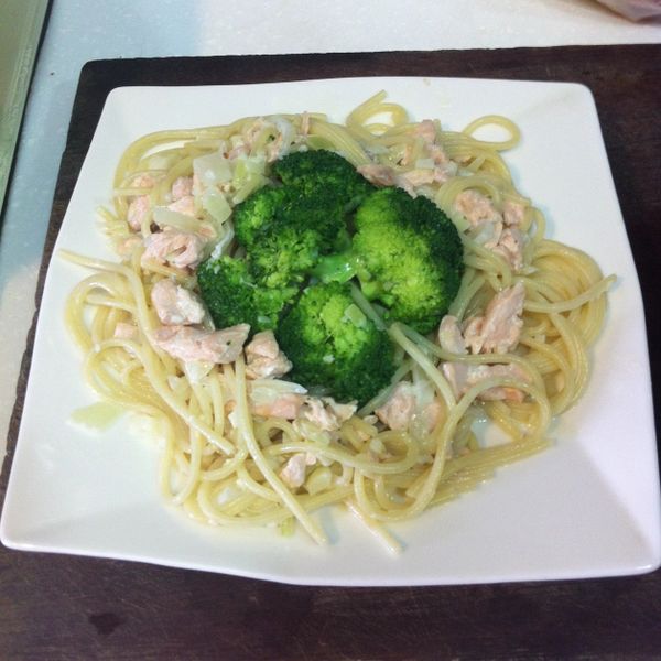 [矽谷美味人妻] 波特菇鮭魚奶油寬麵 : Tina Chao一起做