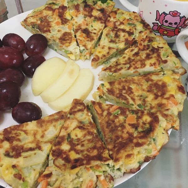 芋頭 地瓜 薑 蔥 胡蘿蔔芹菜高麗菜煎餅 : Mia Wu一起做