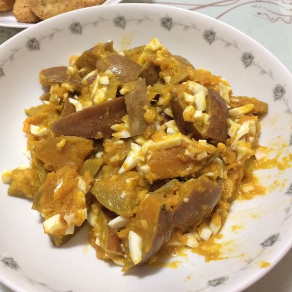 鹹蛋黃炒南瓜 : 雅一起做