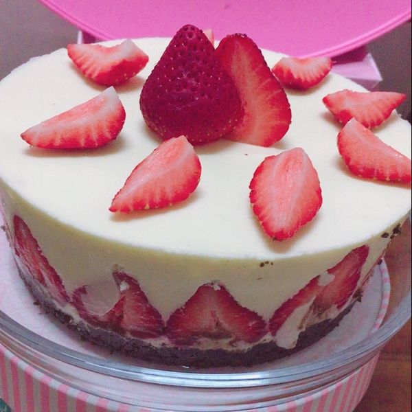 S廚房🍽草莓乳酪蛋糕（免烤箱）：Ma Zi Tang 一起做