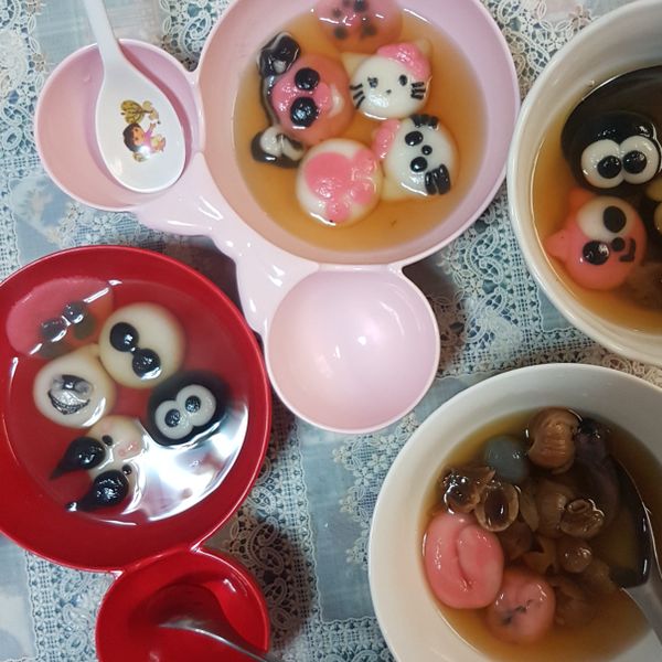 【冬至】熊貓湯圓 : Cherry Fu一起做